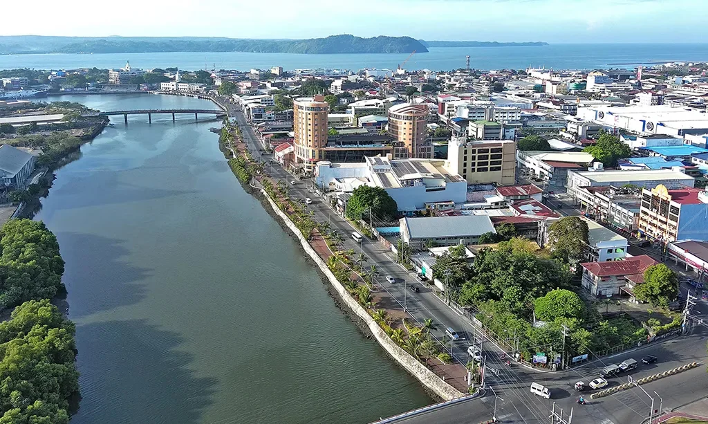 Overhead view of the Panay Islands' Iloilo City's skyline.