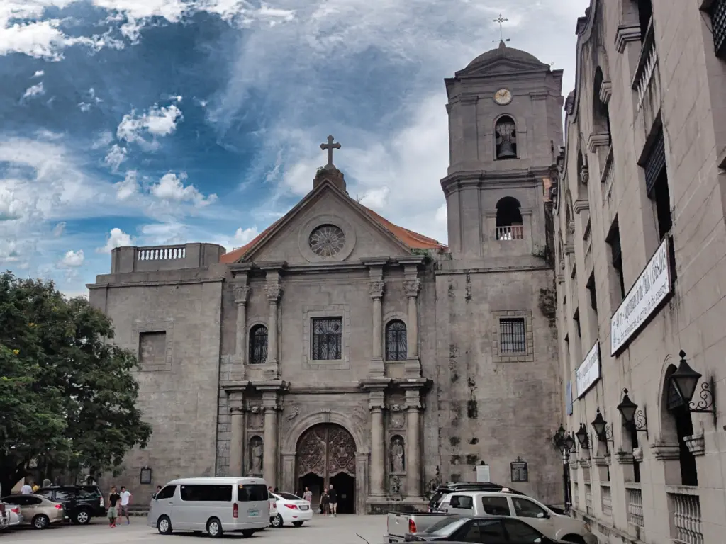 San Agustín Church Baroque stone façade Intramuros Manila Philippines morning light