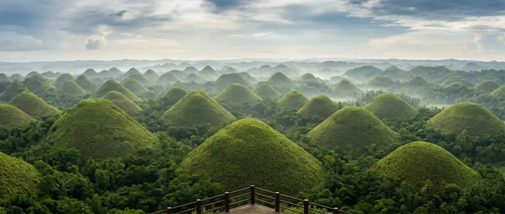 Chocolate Hills, Bohol, panoramic view from Carmen viewpoint, Philippines