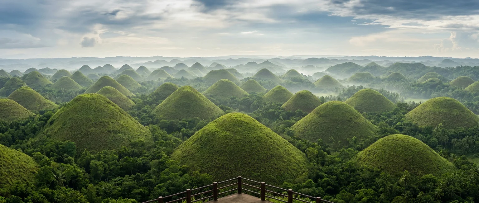 Chocolate Hills, Bohol, panoramic view from Carmen viewpoint, Philippines