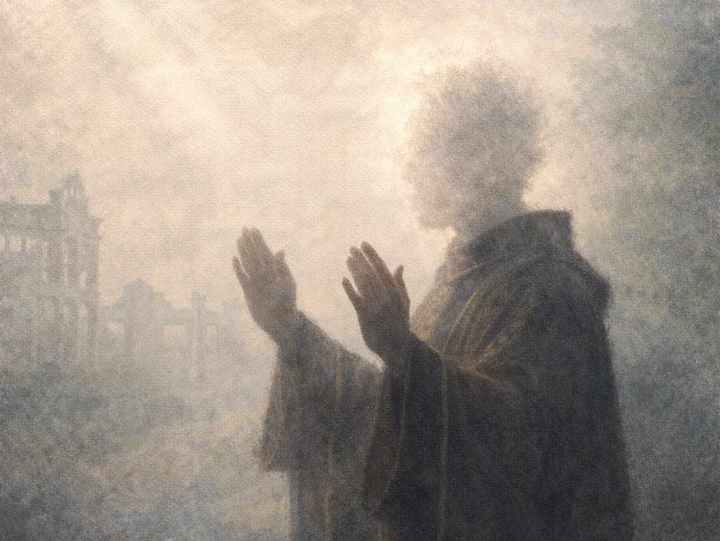A representation of a headless priest reportedly seen on Corregidor.