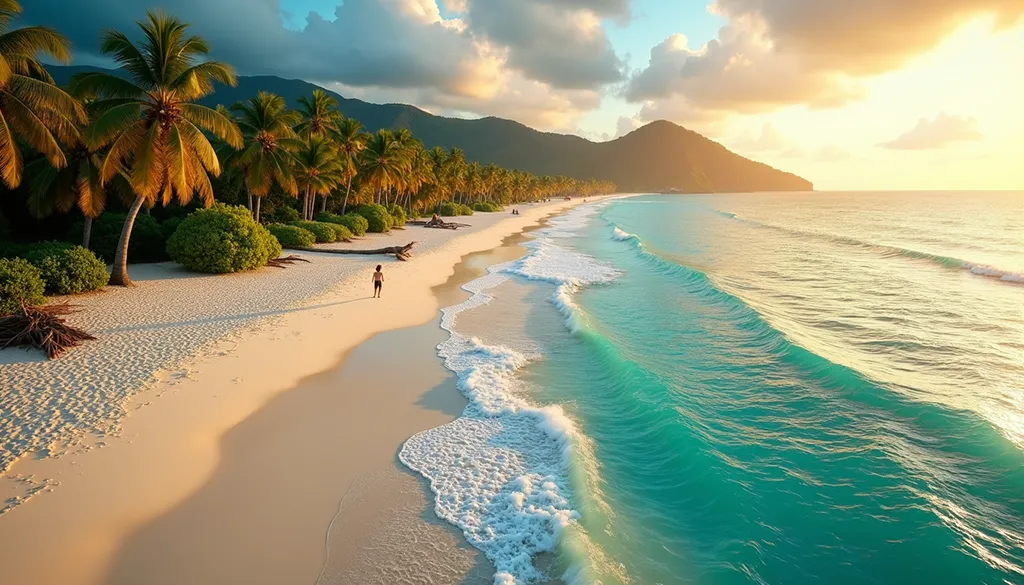 Beautiful Philippine beach with hidden riptide current visible in water