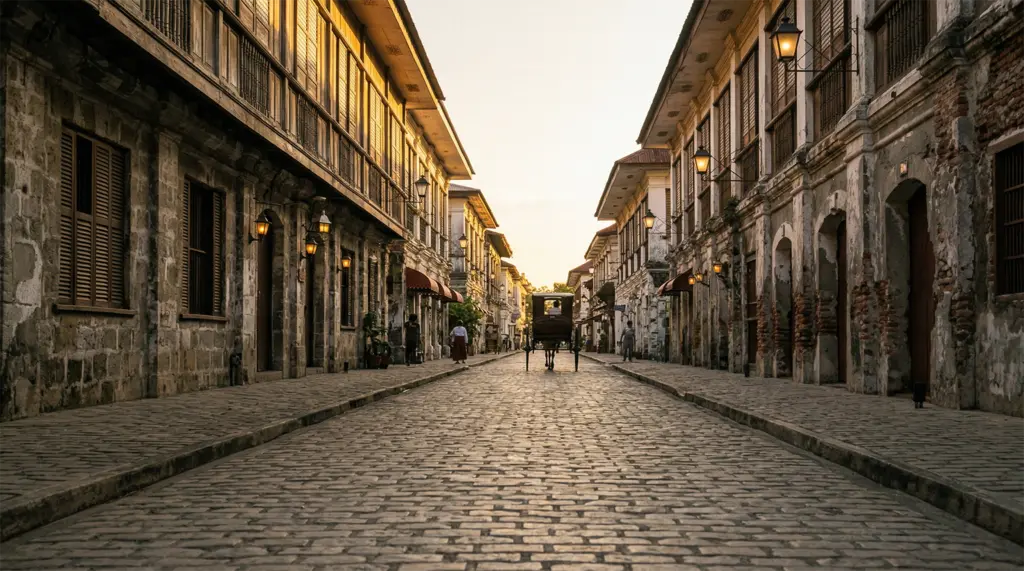 Calle Crisologo Vigan City Philippines colonial street kalesa horse carriage